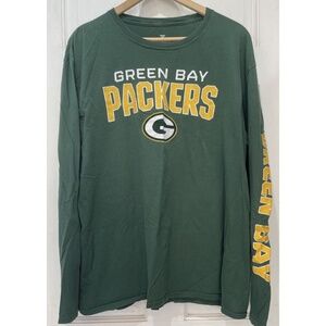 Green Bay Packers Fanatics Long Sleeve T-Shirt Size XL (Cracking, Small Hole)